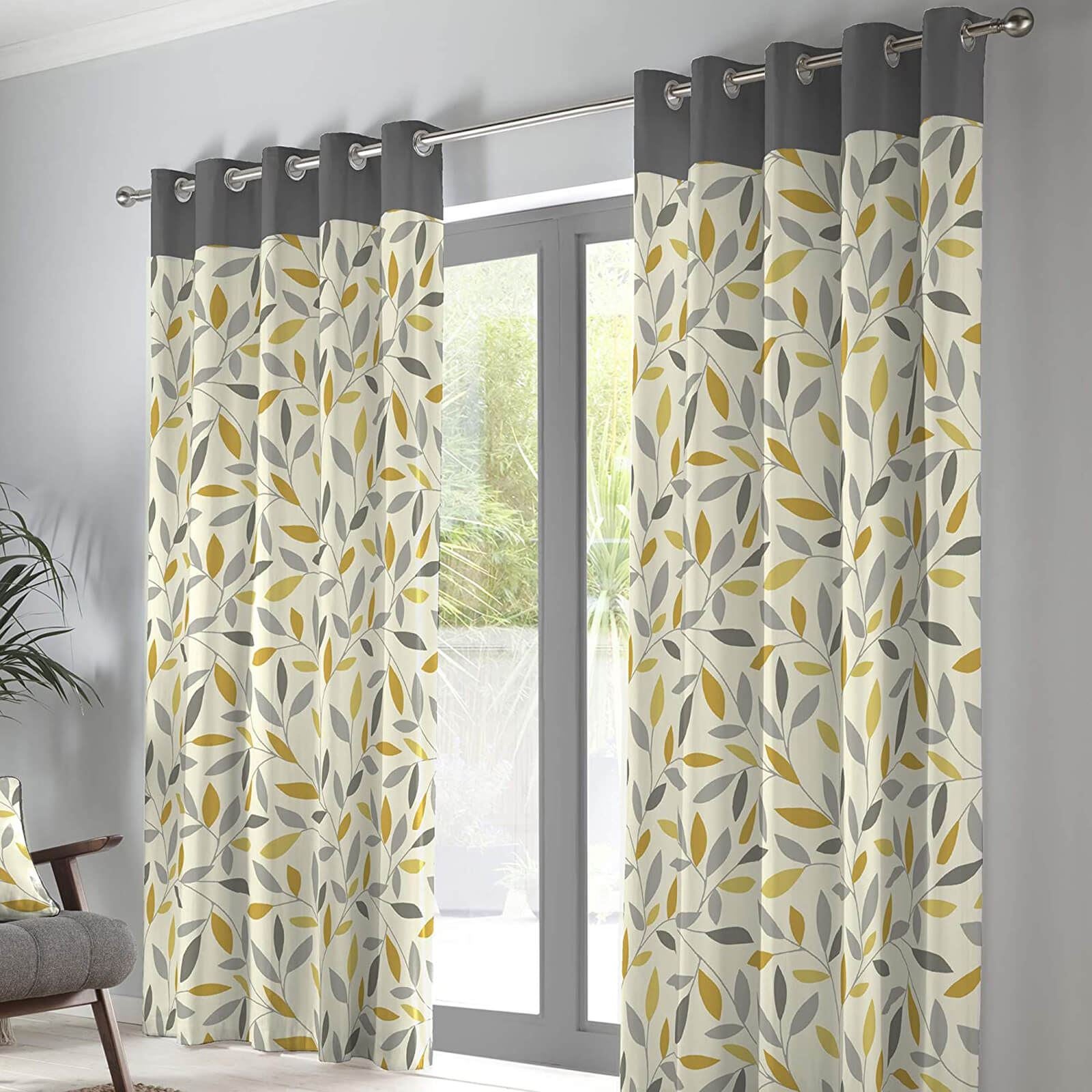 Beechwood Ochre Eyelet Curtains