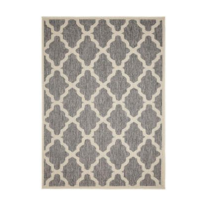 Flatweave Gel Trellis Steel Grey Rug