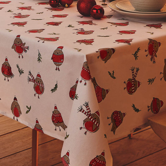 Robins Red Table Cloth