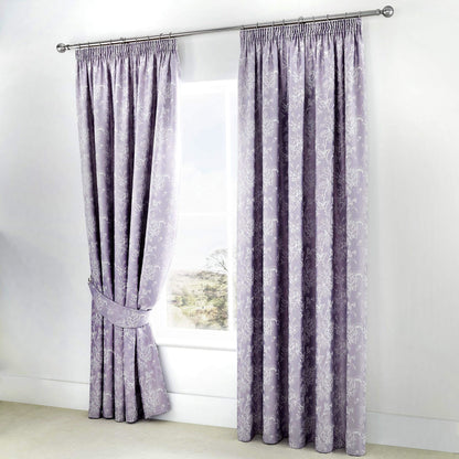 Jasmine Lavender Pencil Pleat Curtains