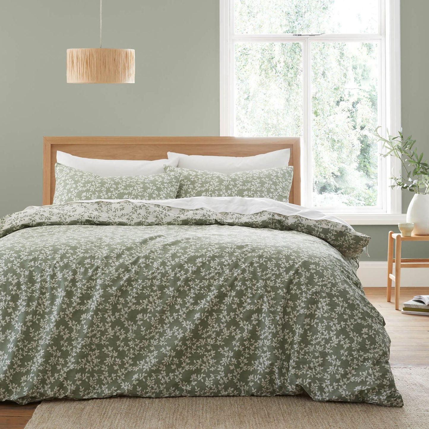 Shadow Leaves Green Duvet Cover Set