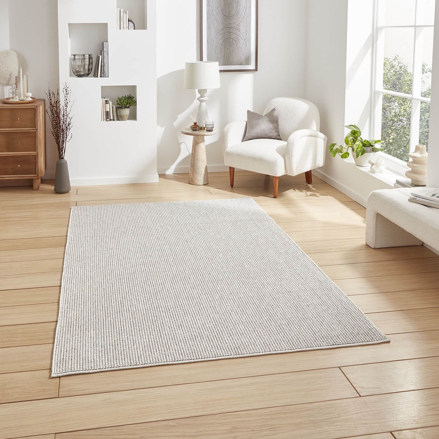 Boucle E6404 White/Grey Boucle Rug