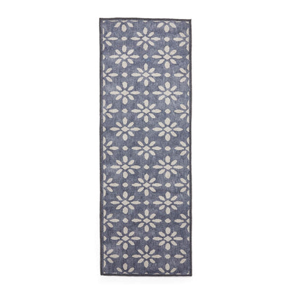 Coral H1062 Blue Modern Washable Rug
