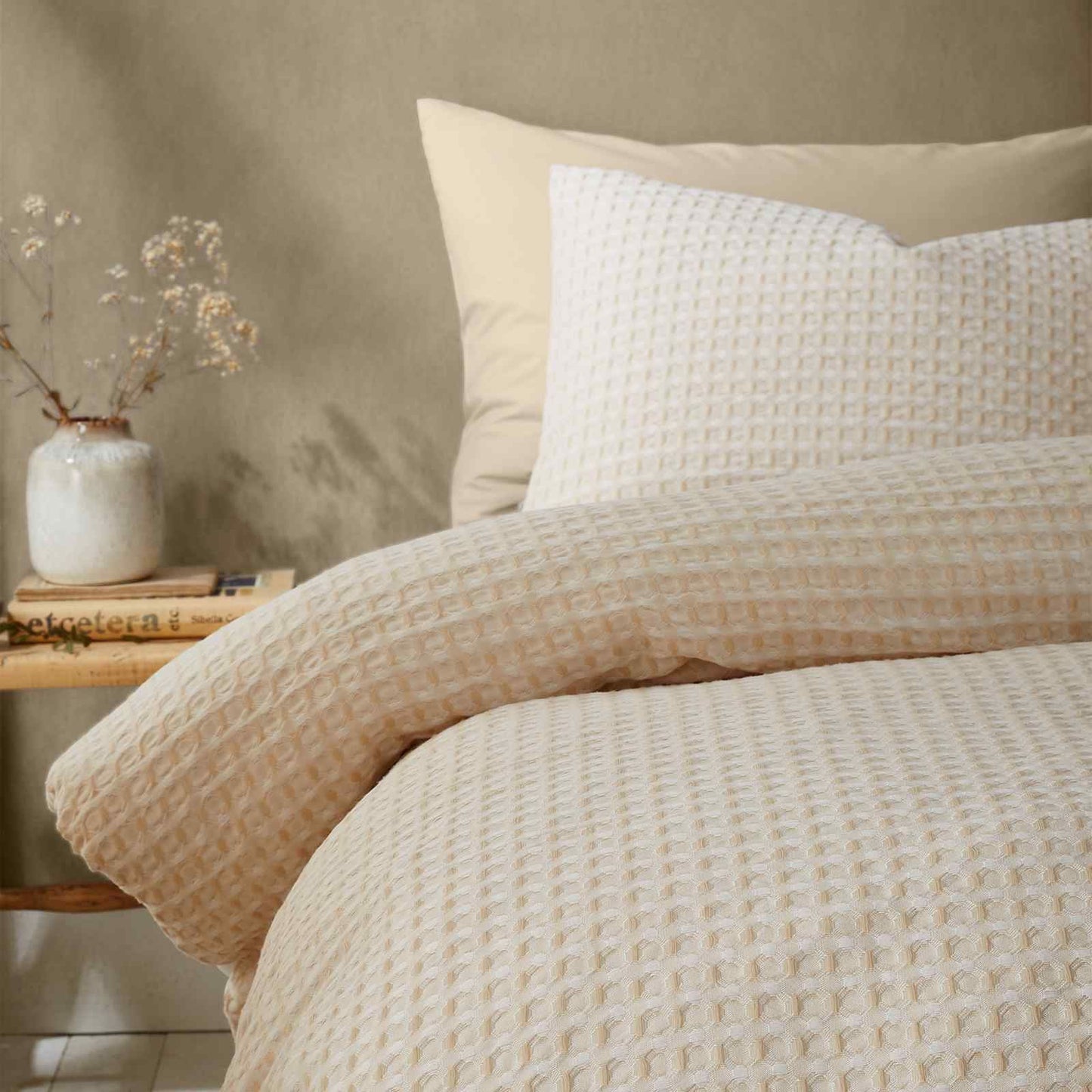 Muscat Waffle Natural Duvet Cover Set
