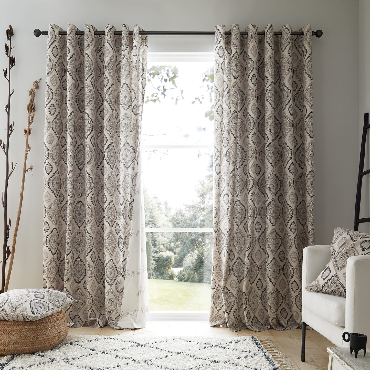 Ziri Natural Eyelet Curtains