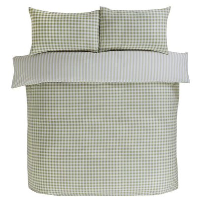 Gingham Check Green Duvet Set