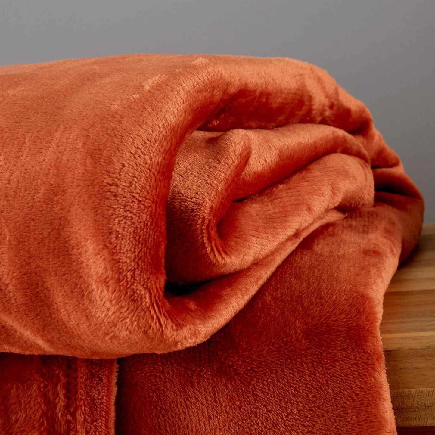 Raschel Velvet Touch Burnt Orange Blanket Throw