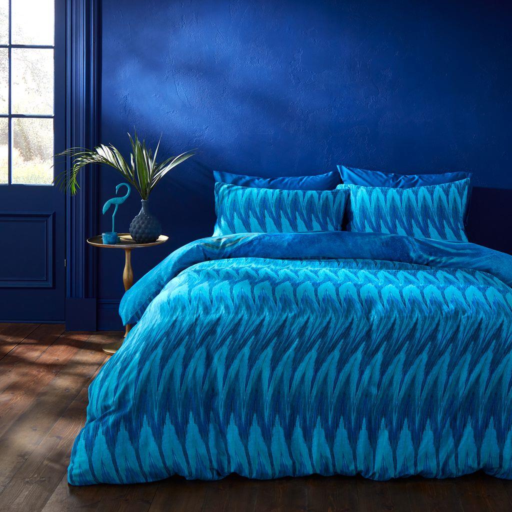 Midnight Palms Blue Duvet Cover Set