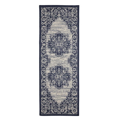 Flatweave Gel Medallion Navy Rug