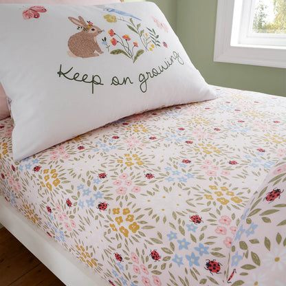 Garden Animals White Fitted Sheet