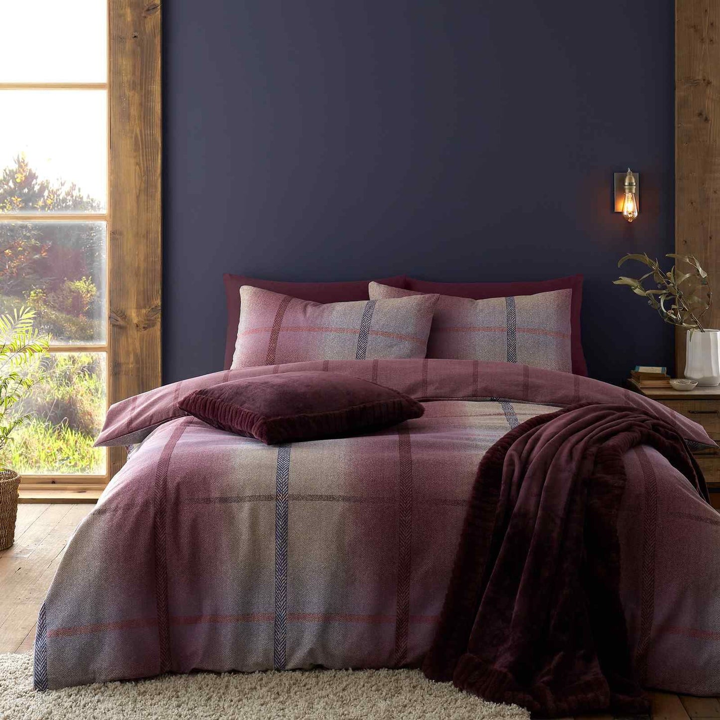 Melrose Tweed Plum Duvet Set