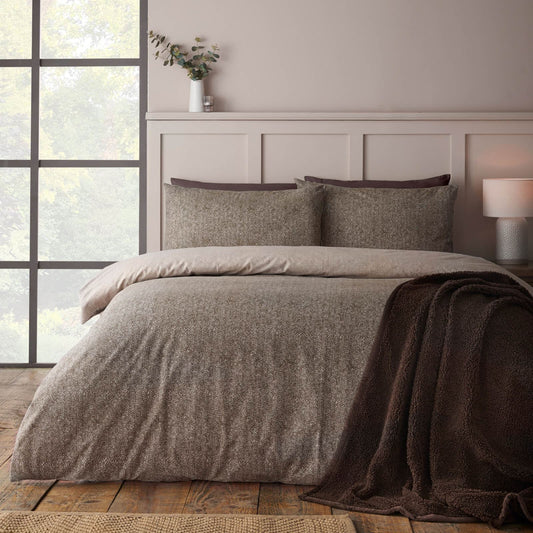 catherine-lansfield-brushed-herringbone-printed-cotton-bedding-duvet-cover-set-chocolate