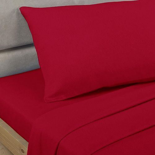 SleepND Percale Red Flat Sheet