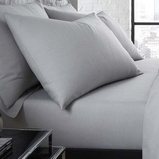 200Tc Plain Dye Silver Housewife Pillowcase Pair