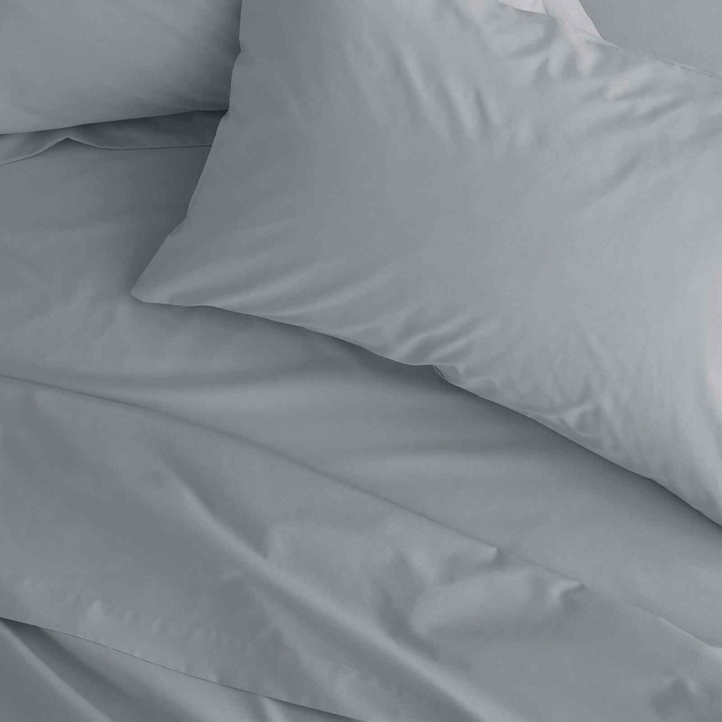 Easy Iron Percale Grey Fitted Sheet