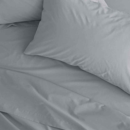 Easy Iron Percale Grey Fitted Sheet