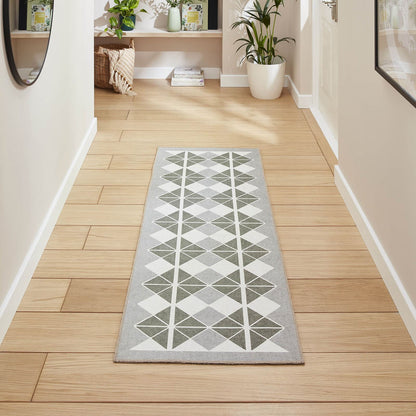 Victoria H1184 Grey/Green Washable Rug