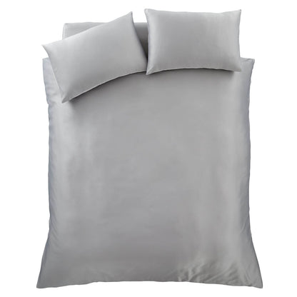 Silky Soft Sateen Silver Duvet Set