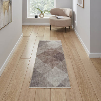 Whisper H1065 Beige/Brown Modern Washable Rug