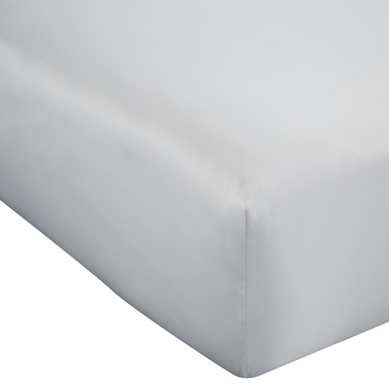 Silky Soft Sateen Silver Fitted Sheet