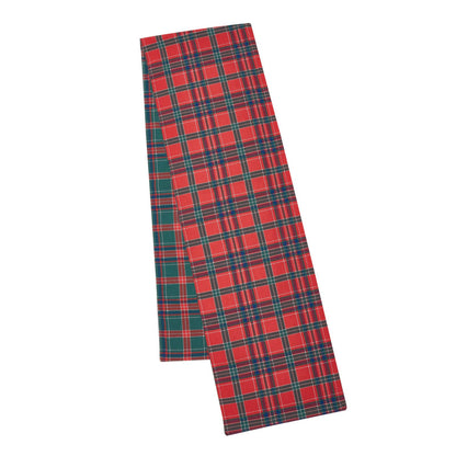 Catherine Lansfield Christmas Tartan Check Cotton Reversible Dining Table Runner Red / Green - 32x220cm