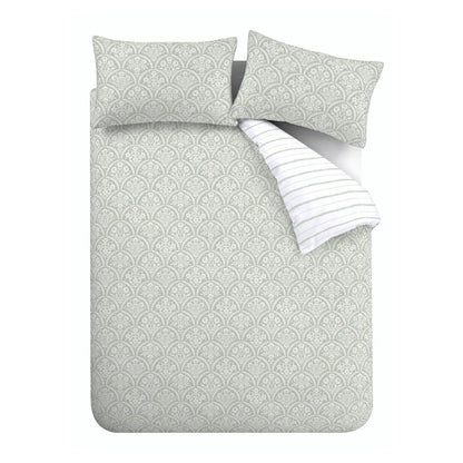 Scallop Floral Green Duvet Cover Set