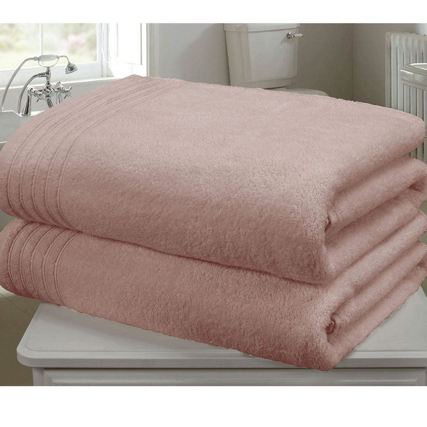 So Soft Dusky Pink Bath Sheet Pair