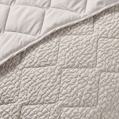 Catherine Lansfield Crinkle Seersucker Texture Bedspread Natural - 220x220cm