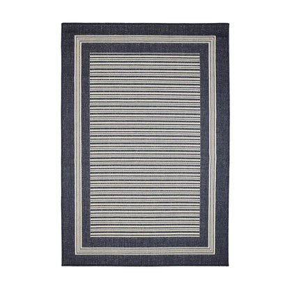Flatweave Gel Border Navy Rug