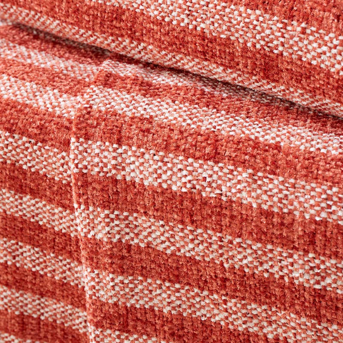 Stripe Chenille Terracotta Blanket Throw