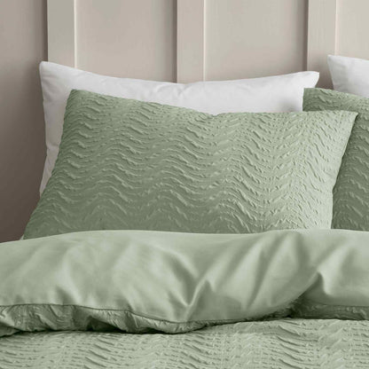 Heatset Wave Mint Green Duvet Cover Set