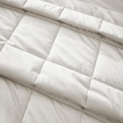 Kingsley Matt Velvet Quilted Bedspread Cream