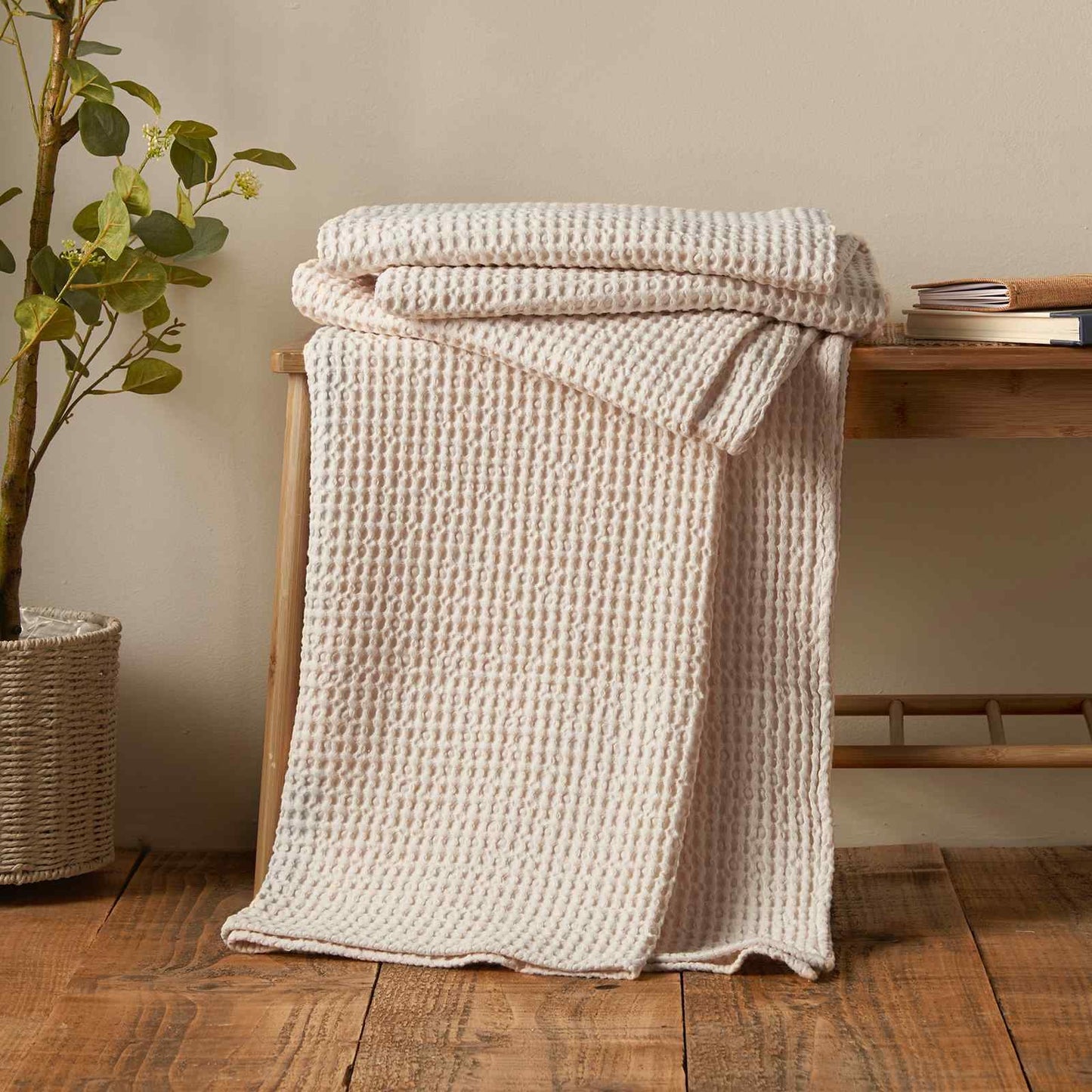 Jaipur Chunky Waffle Natural Blanket Throw