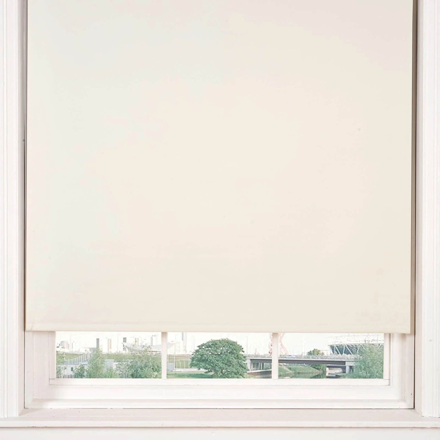 Plain Blackout Diamante Cream Roller Blind