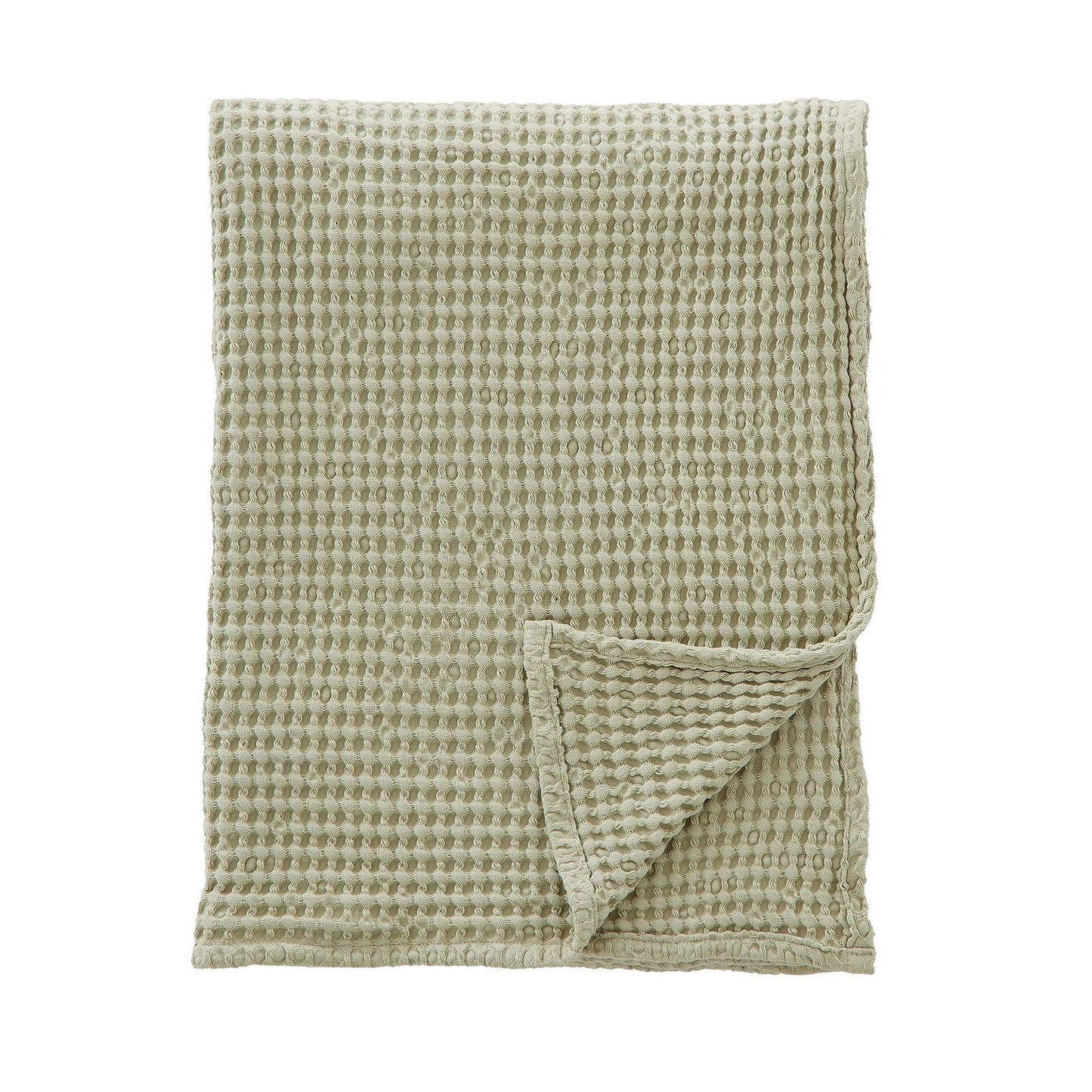 Pineapple Elephant Jaipur Chunky Waffle Sage Green Blanket Throw - 150x200cm