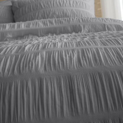 Seersucker Grey Duvet Set