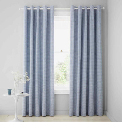 Lucie Floral Frill Blue Curtains Two Panels - 66x90 Inch