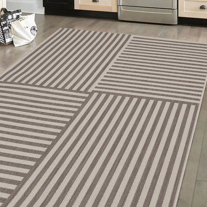 County Multi Stripe Natural Geo Rug