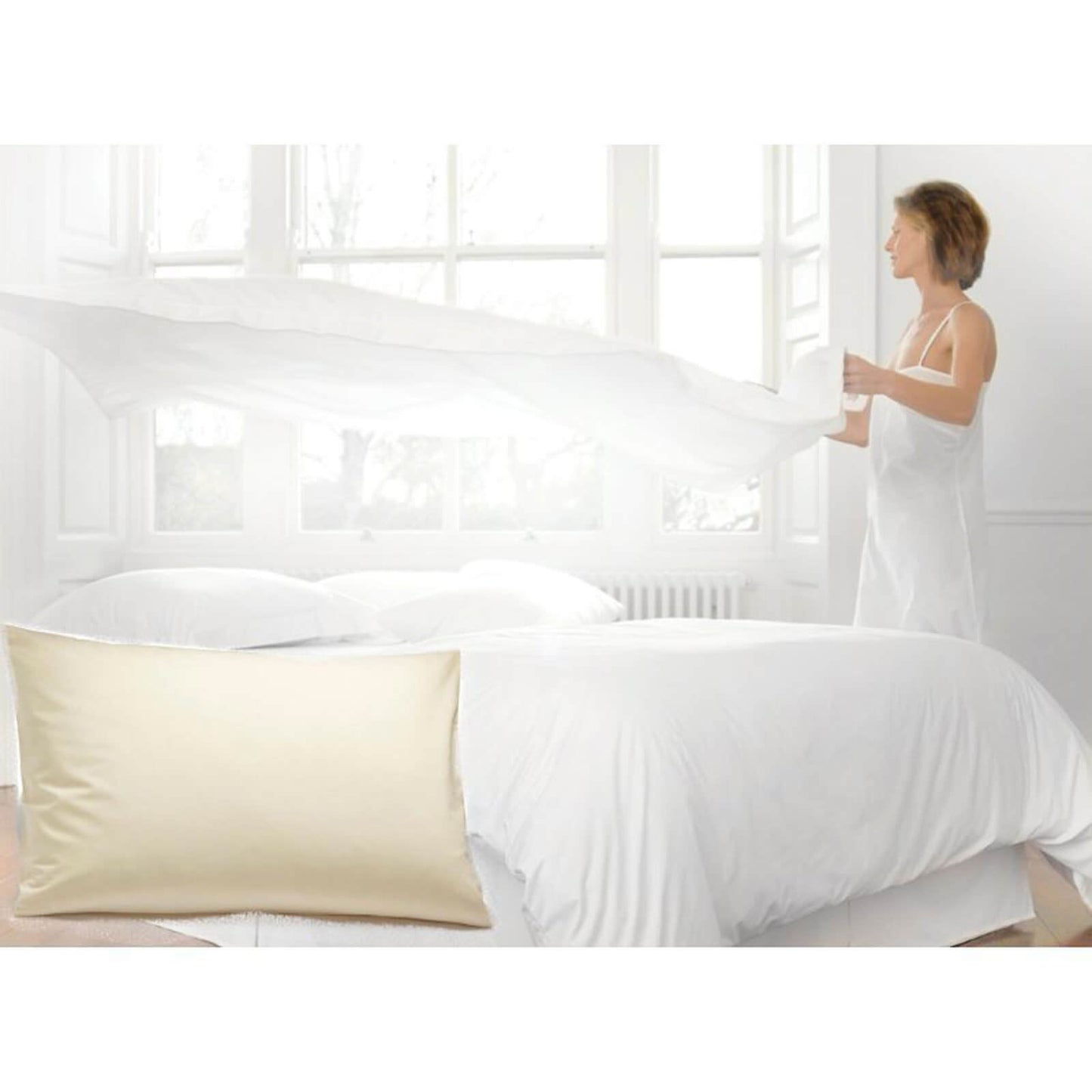 Percale Rich Cream Fitted Sheet