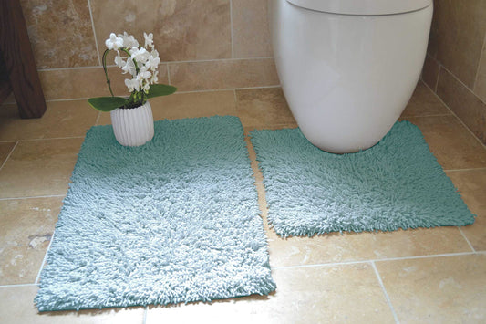 Cotton Twist Turquoise Bath Pedestal Mat