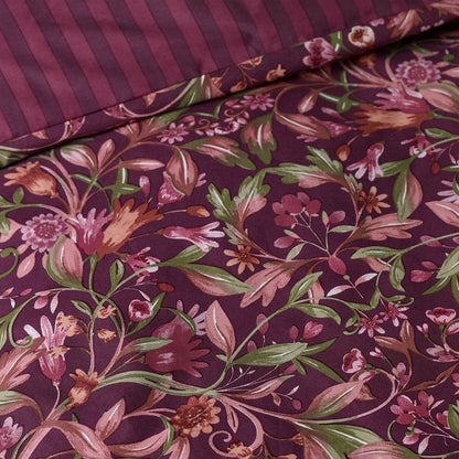 Catherine Lansfield Richmond Floral Reversible Duvet Cover Set Plum