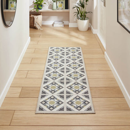 Victoria H1187 Grey/Yellow Washable Rug