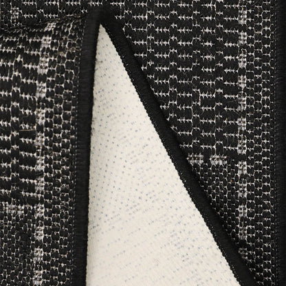 Flatweave Gel Check New Black Rug