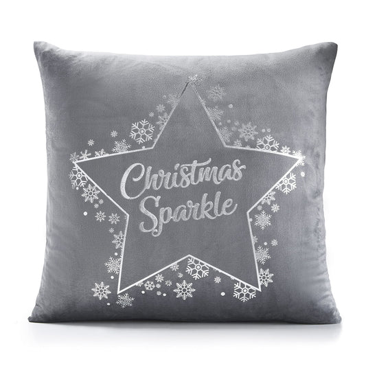 Christmas Velvet Metallic Cushion Cover