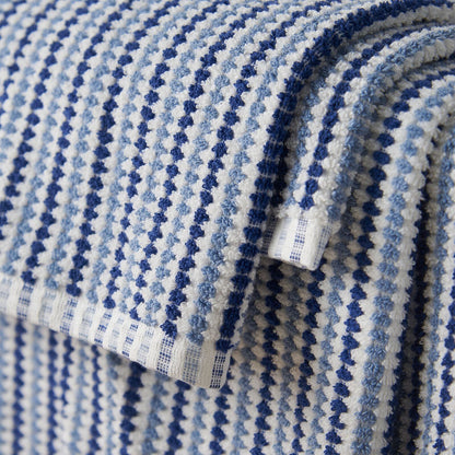 Catherine Lansfield Rice Weave Stripe Blue Towel and Sheet