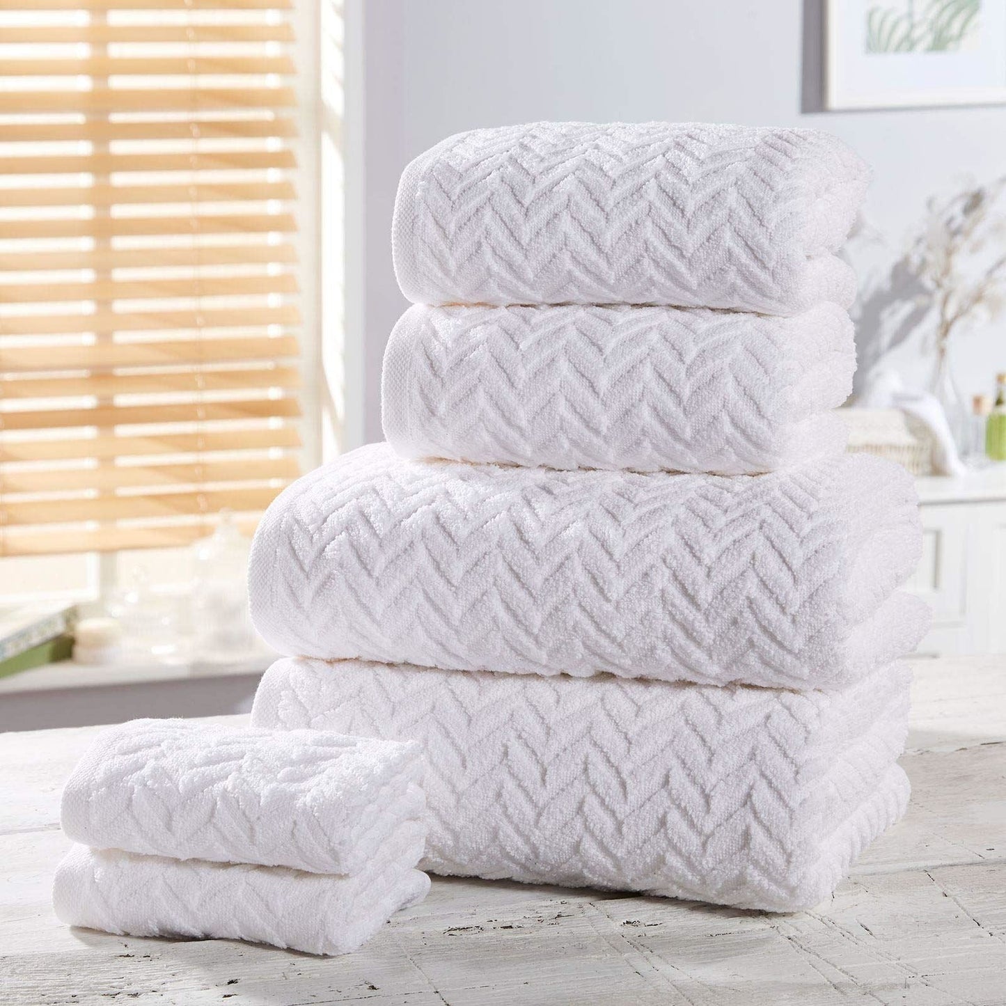 Herringbone White Towel Bale