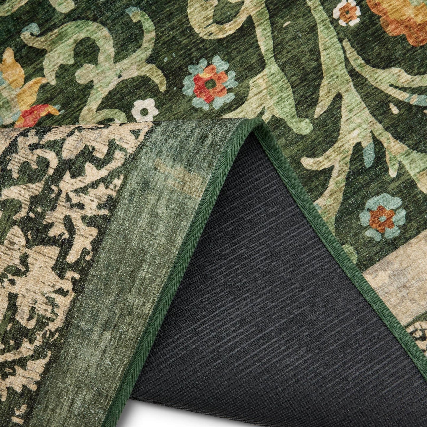 Hug Rug Eco-Washable Country Paisley Green 75x220