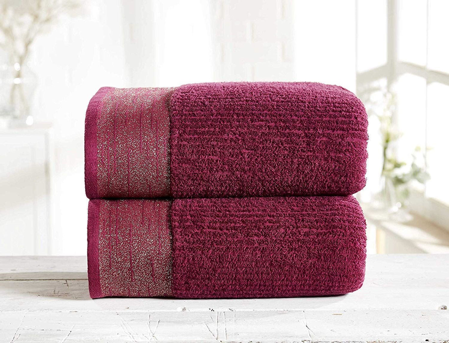 Mayfair Damson/Gold Bath Sheet Pair