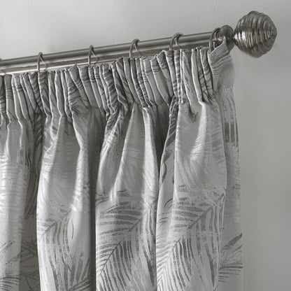 Fiji Silver Pencil Pleat Curtains