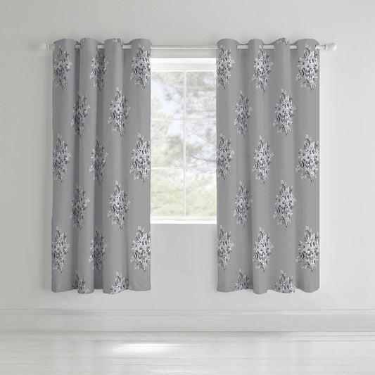 Bouquet Grey Eyelet Curtains